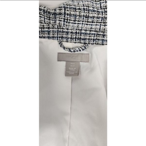 Boucle Single Breasted Plaid Blazer Jacket - Picture 6 of 11